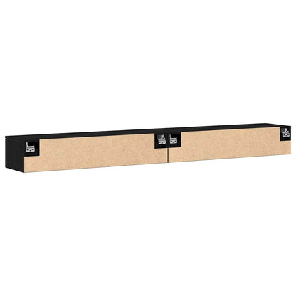 Wandmontierter Schrank 2 stk. Schwarz Eichen-Optik
