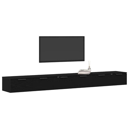 Wandmontierter Schrank 2 stk. Schwarz Eichen-Optik