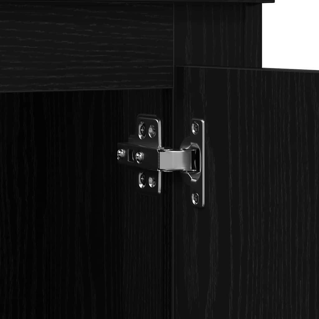 Highboard Schwarz Eichen-Optik 132 x 35,5 x 103,5 cm