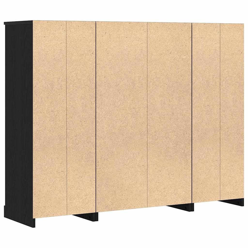 Highboard Schwarz Eichen-Optik 132 x 35,5 x 103,5 cm