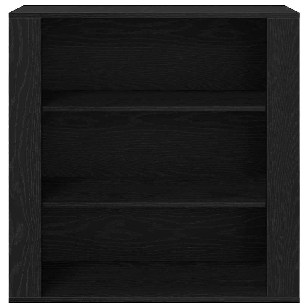 Highboard Schwarz Eichen-Optik 80 x 33 x 150 cm Holzwerkstoff