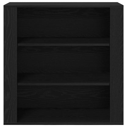 Highboard Schwarz Eichen-Optik 80 x 33 x 150 cm Holzwerkstoff