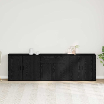 Sideboard Schwarz Eichen-Optik 240 x 33 x 70 cm Holzwerkstoff