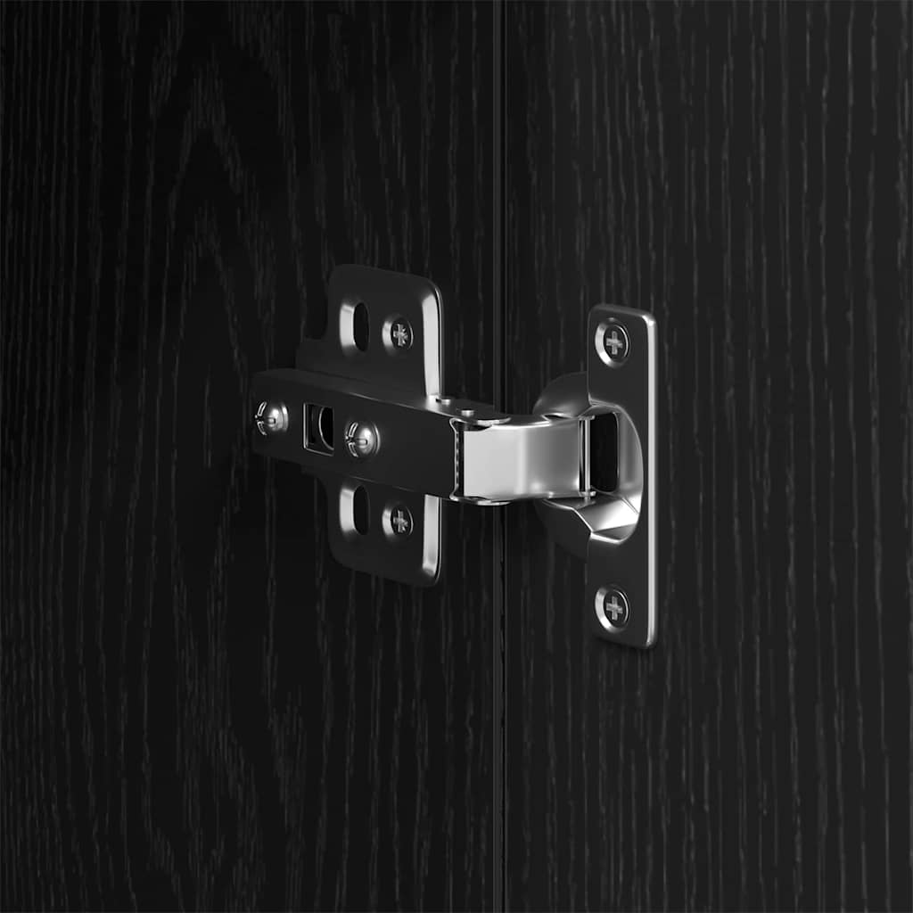 Badezimmermöbel-Set 3 stk. Schwarz Eichen-Optik