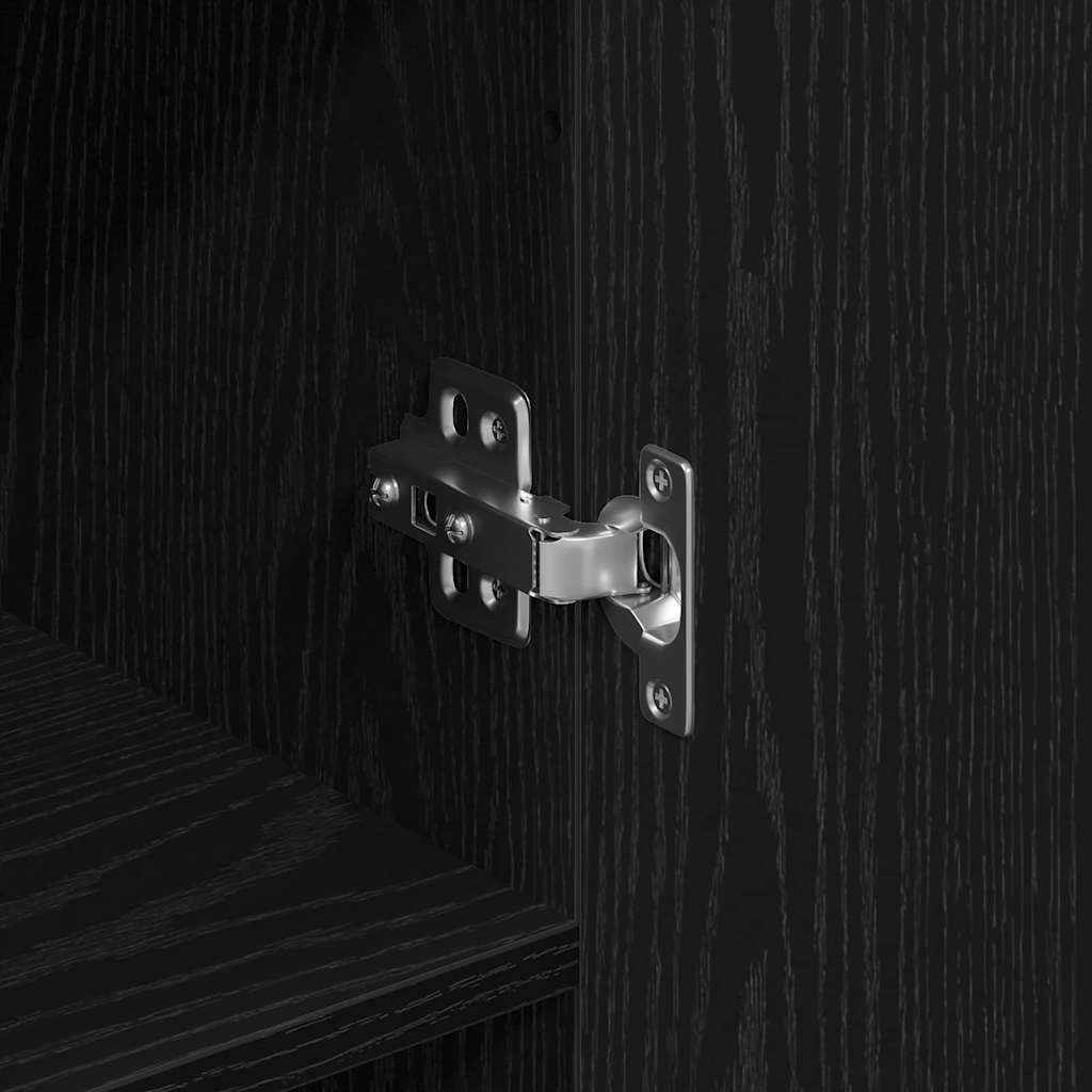 Highboard 2 stk. Schwarz Eichen-Optik 69,5 x 34 x 180 cm