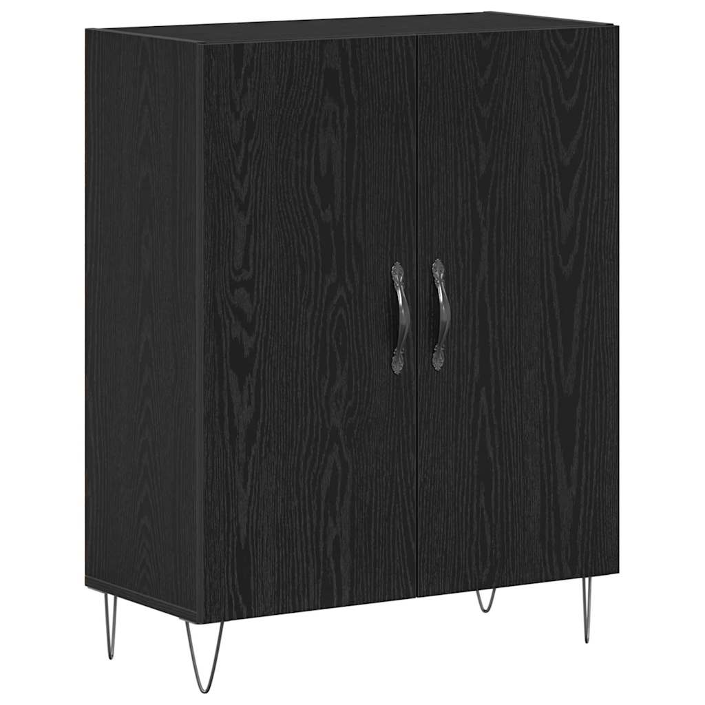 Highboard 2 stk. Schwarz Eichen-Optik 69,5 x 34 x 180 cm