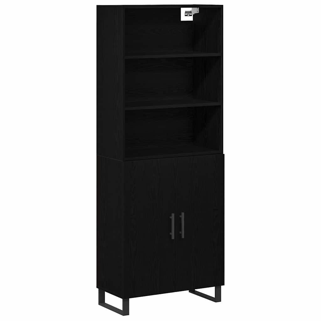 Highboard 2 pcs Schwarz Eichen-Optik 69,5 x 34 x 180 cm