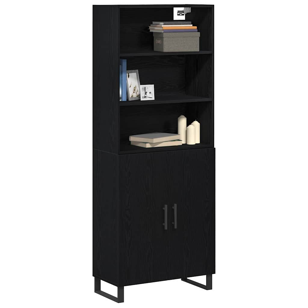 Highboard 2 pcs Schwarz Eichen-Optik 69,5 x 34 x 180 cm