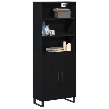 Highboard 2 stk. Schwarz Eichen-Optik 69,5 x 34 x 180 cm