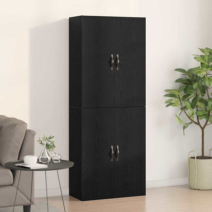 Wandschrank 2 stk. Schwarz Eichen-Optik 69,5 x 34 x 90 cm