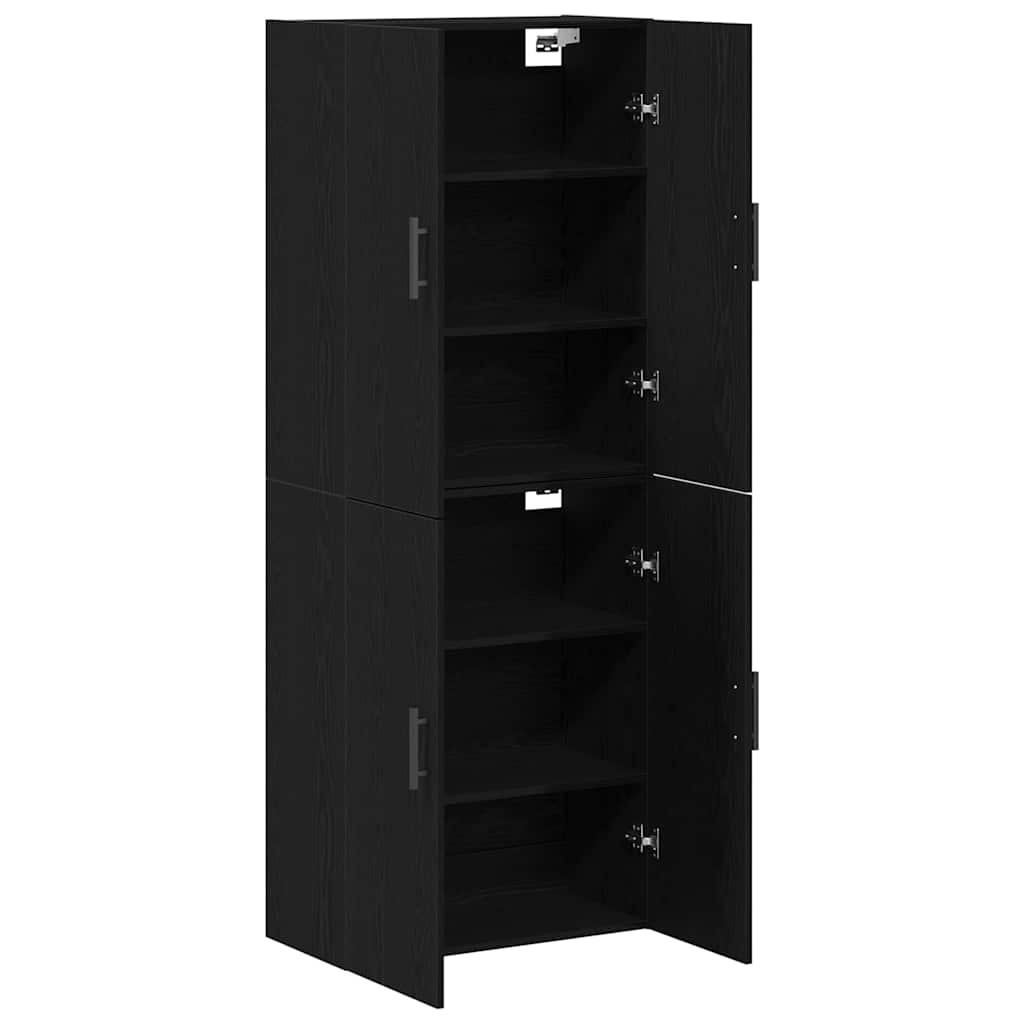 Wandschrank 2 stk. Schwarz Eichen-Optik 69,5 x 34 x 90 cm