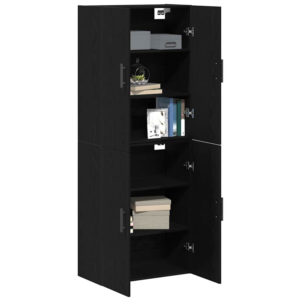 Wandschrank 2 stk. Schwarz Eichen-Optik 69,5 x 34 x 90 cm