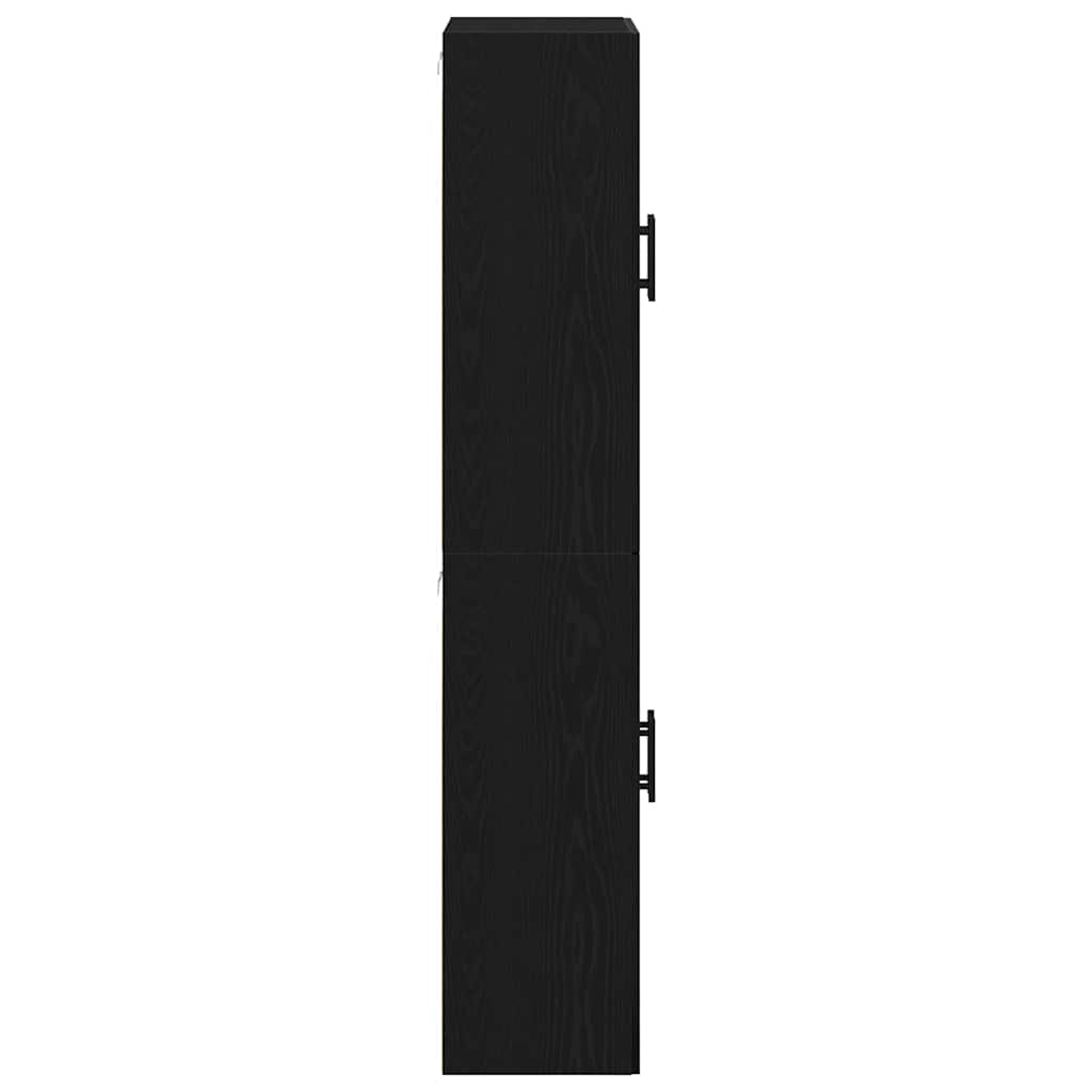 Wandschrank 2 stk. Schwarz Eichen-Optik 69,5 x 34 x 90 cm