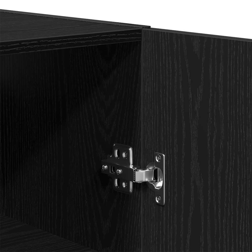 Wandschrank 2 stk. Schwarz Eichen-Optik 69,5 x 34 x 90 cm