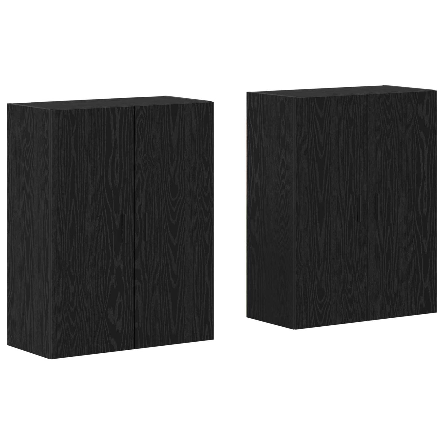 Wandschrank 2 stk. Schwarz Eichen-Optik 69,5 x 34 x 90 cm