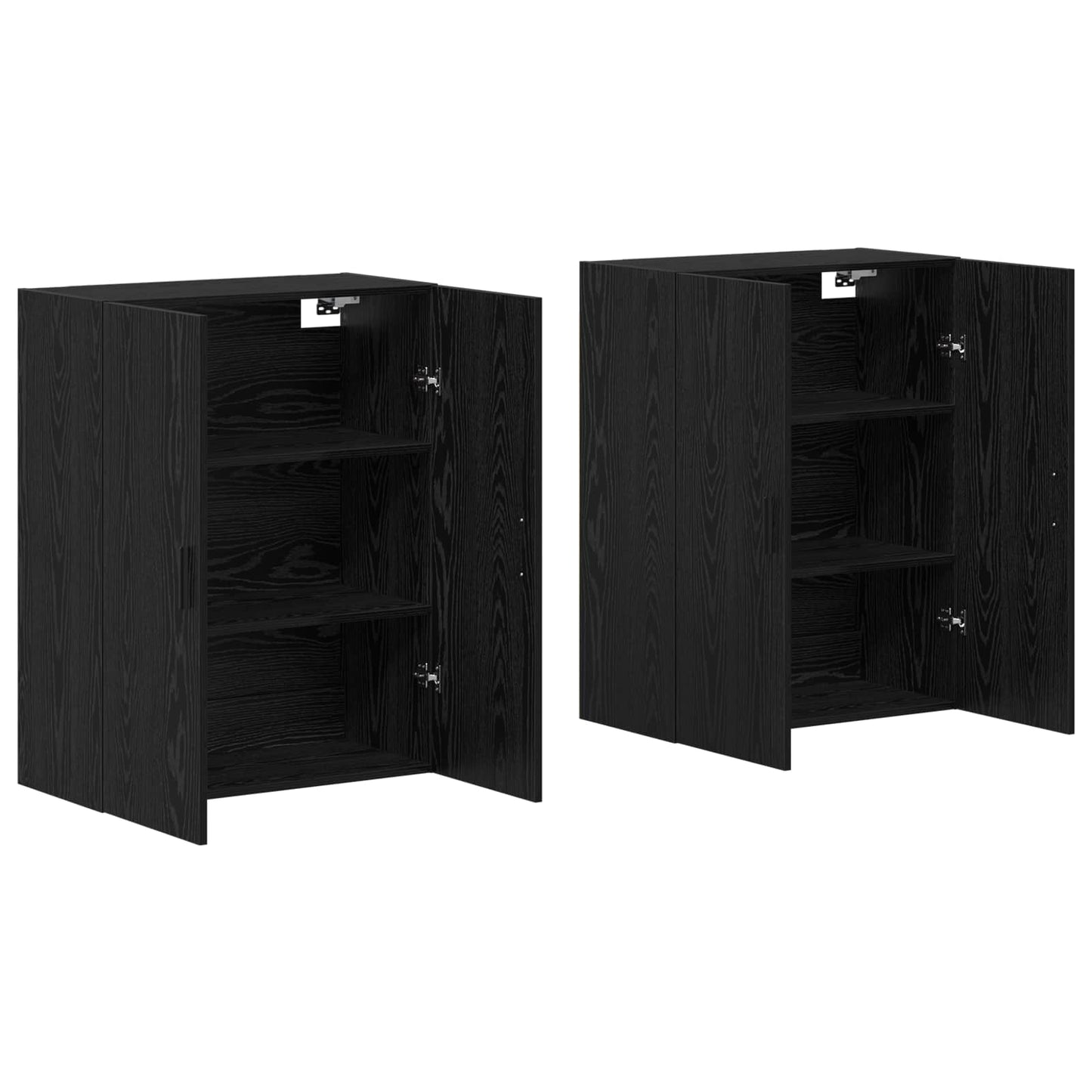 Wandschrank 2 stk. Schwarz Eichen-Optik 69,5 x 34 x 90 cm