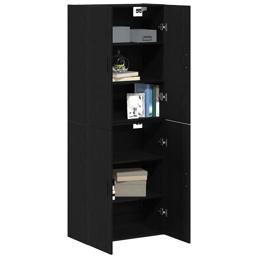 Wandschrank 2 stk. Schwarz Eichen-Optik 69,5 x 34 x 90 cm