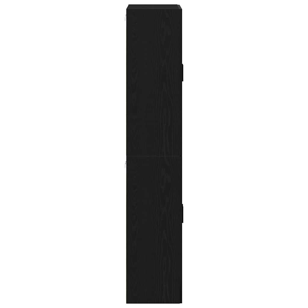 Wandschrank 2 stk. Schwarz Eichen-Optik 69,5 x 34 x 90 cm