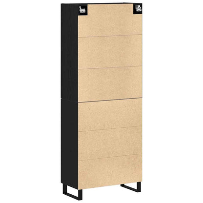 Highboard 2 stk. Schwarz Eichen-Optik 69,5 x 34 x 180 cm
