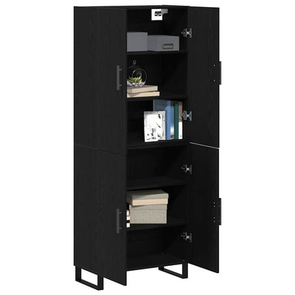 Highboard 2 stk. Schwarz Eichen-Optik 69,5 x 34 x 180 cm