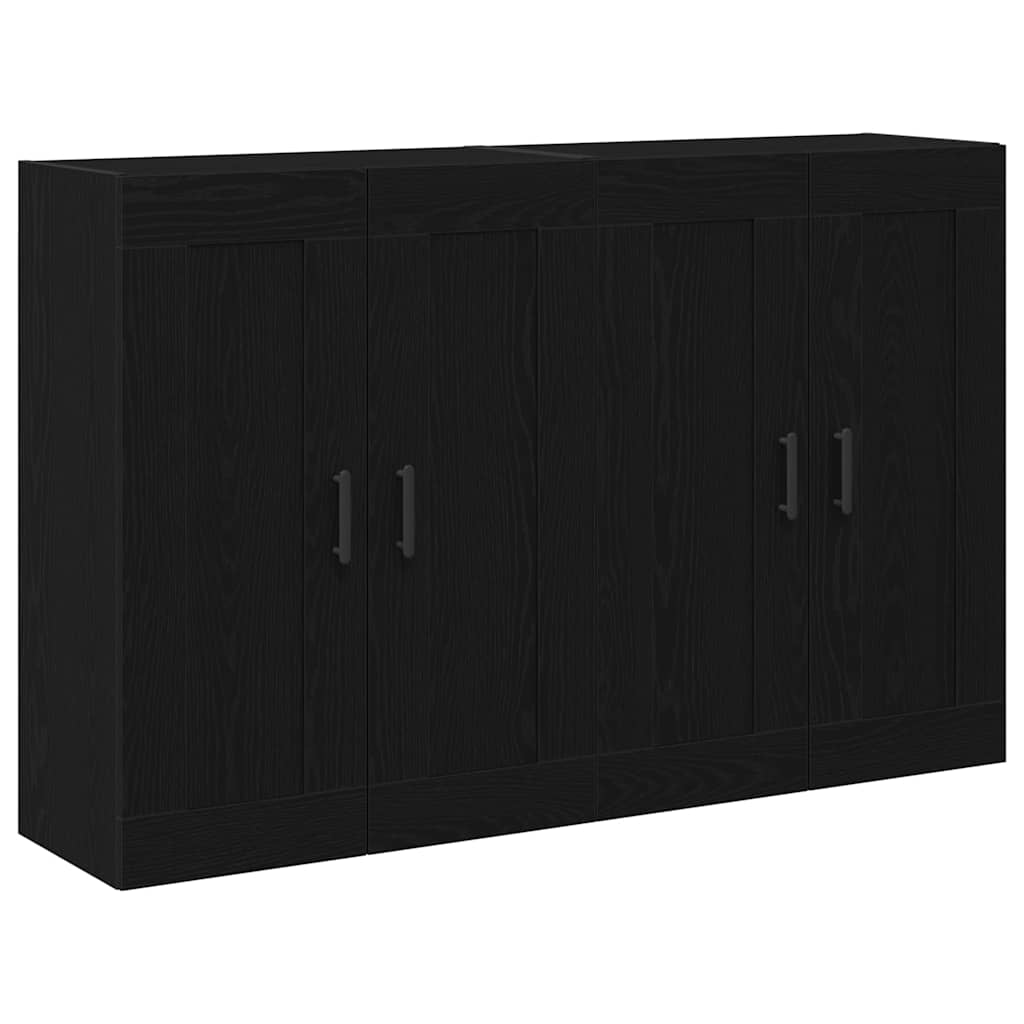 Wandmontierter Schrank 2 stk. Schwarz Eichen-Optik