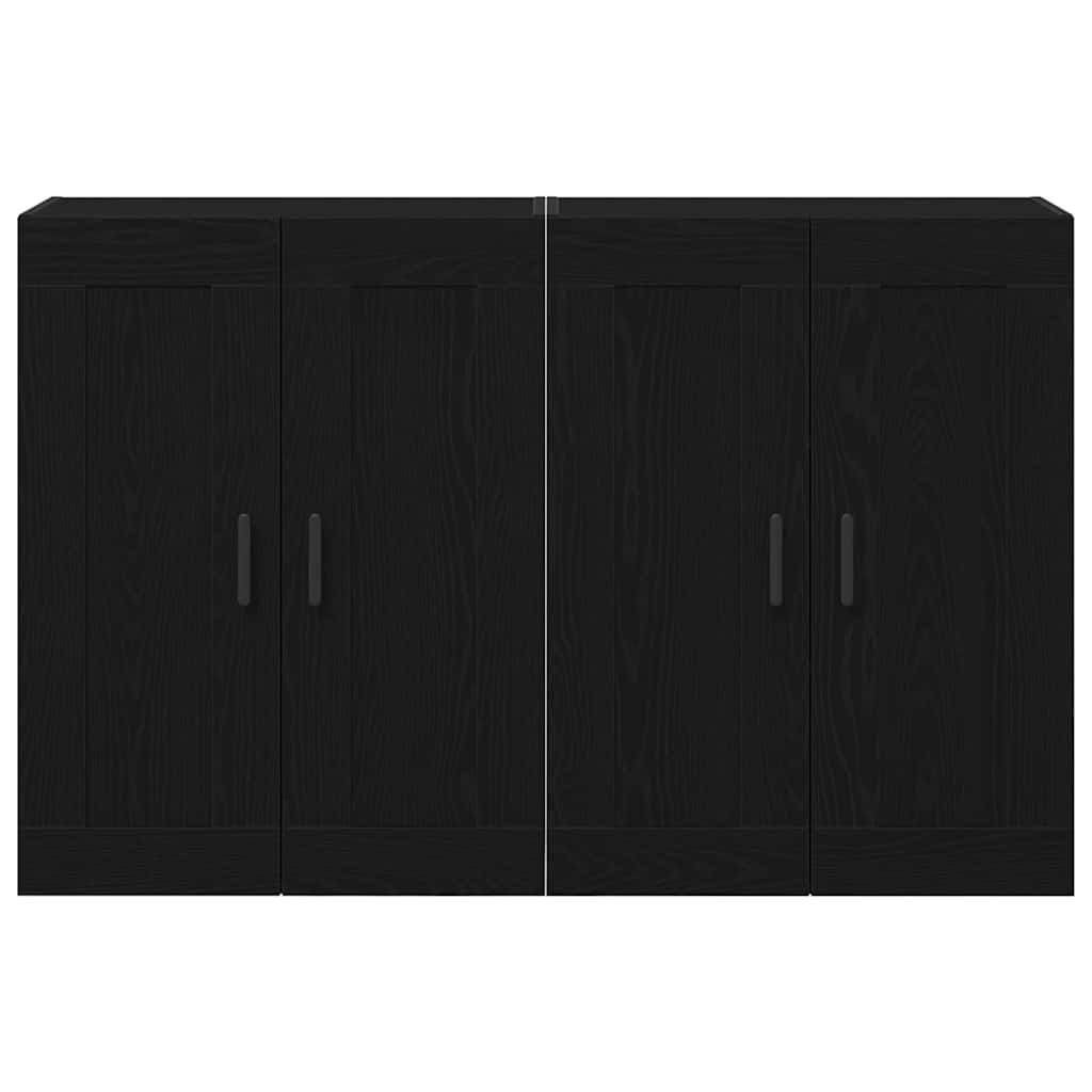 Wandmontierter Schrank 2 stk. Schwarz Eichen-Optik