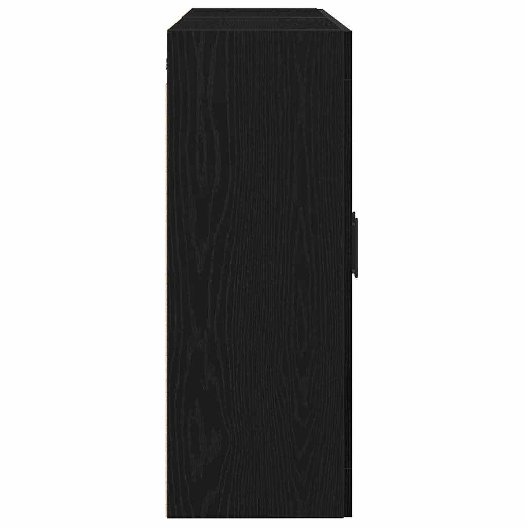 Wandmontierter Schrank 2 stk. Schwarz Eichen-Optik