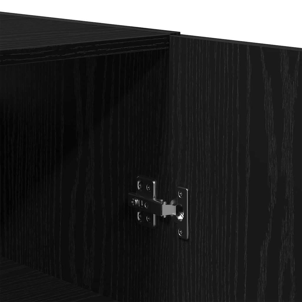Highboard 2 stk. Schwarz Eichen-Optik 69,5 x 34 x 180 cm