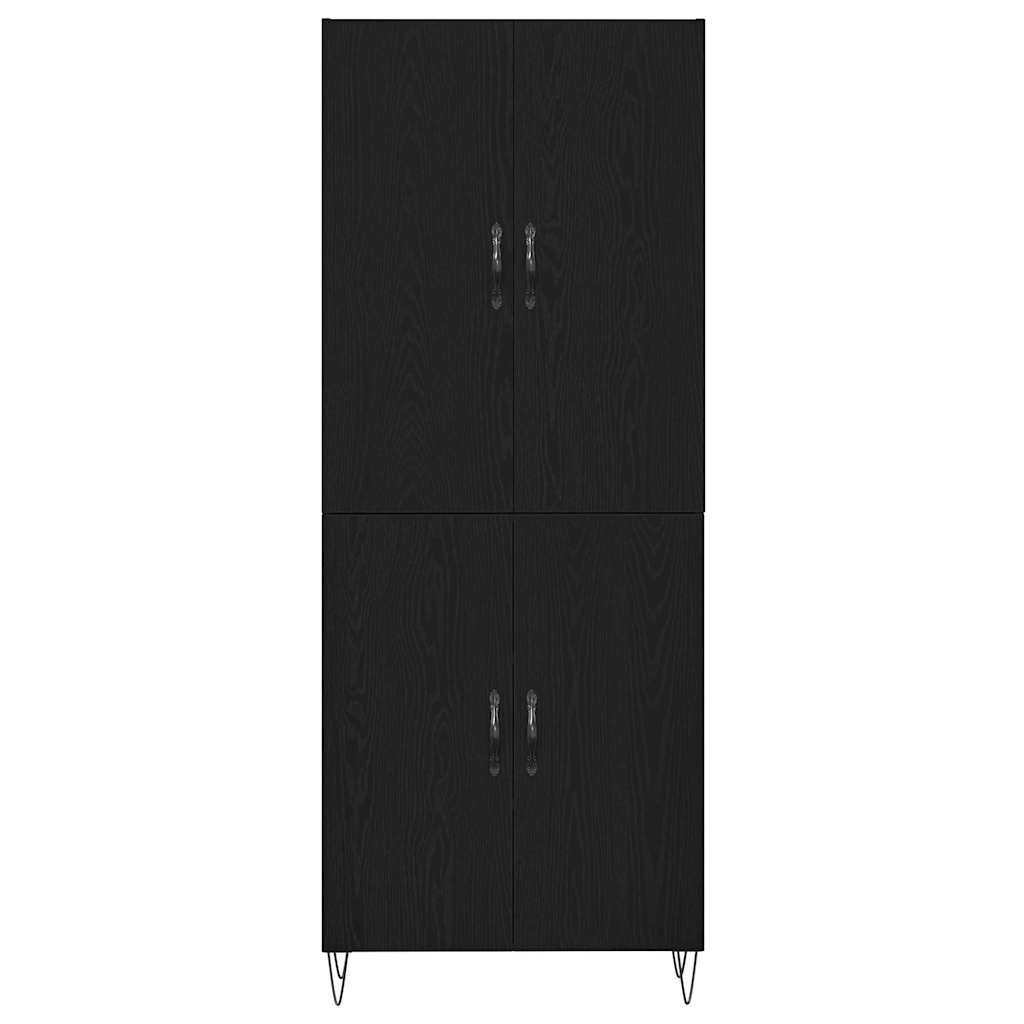 Highboard 2 stk. Schwarz Eichen-Optik 69,5 x 34 x 180 cm
