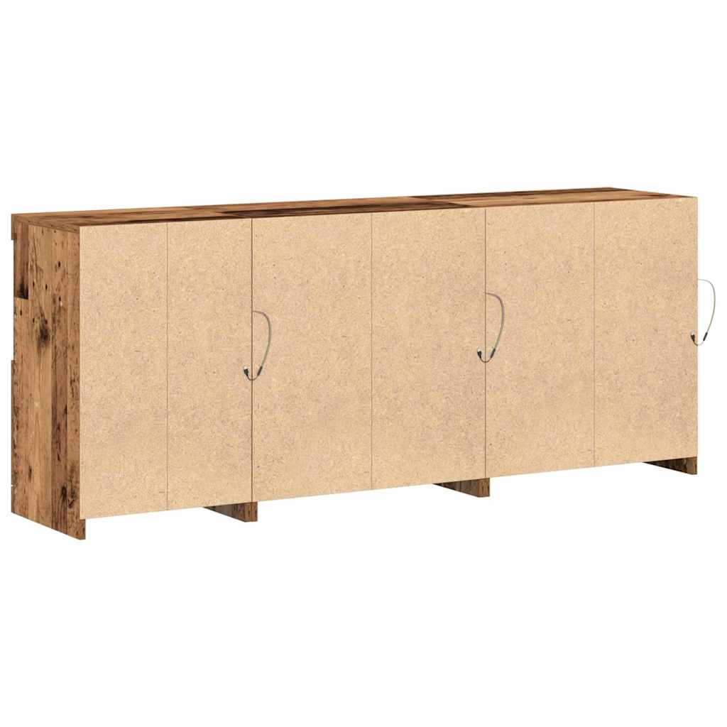 LED-Sideboard Altholz 162 x 37 x 67 cm Holzwerkstoff