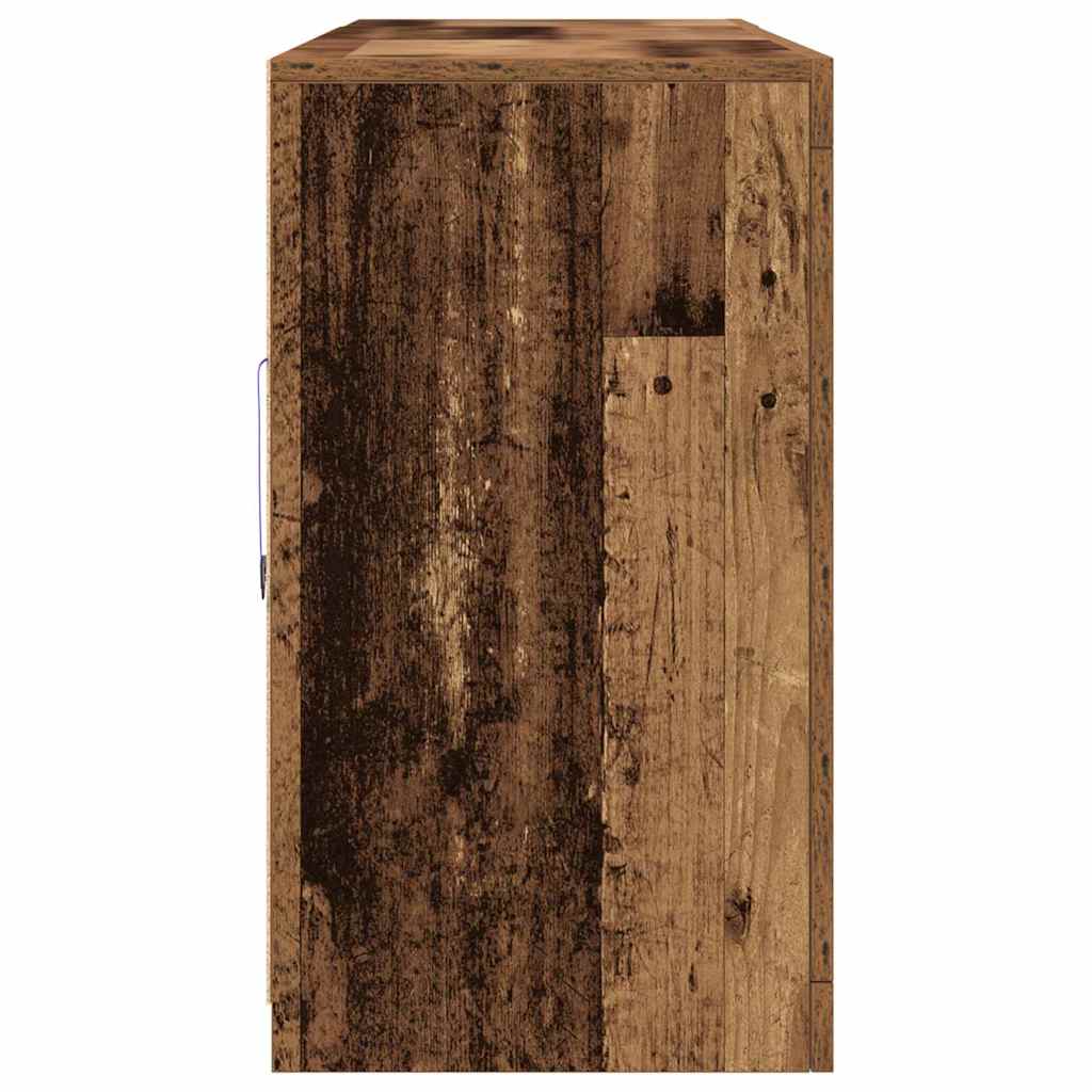 LED-Sideboard Altholz 162 x 37 x 67 cm Holzwerkstoff