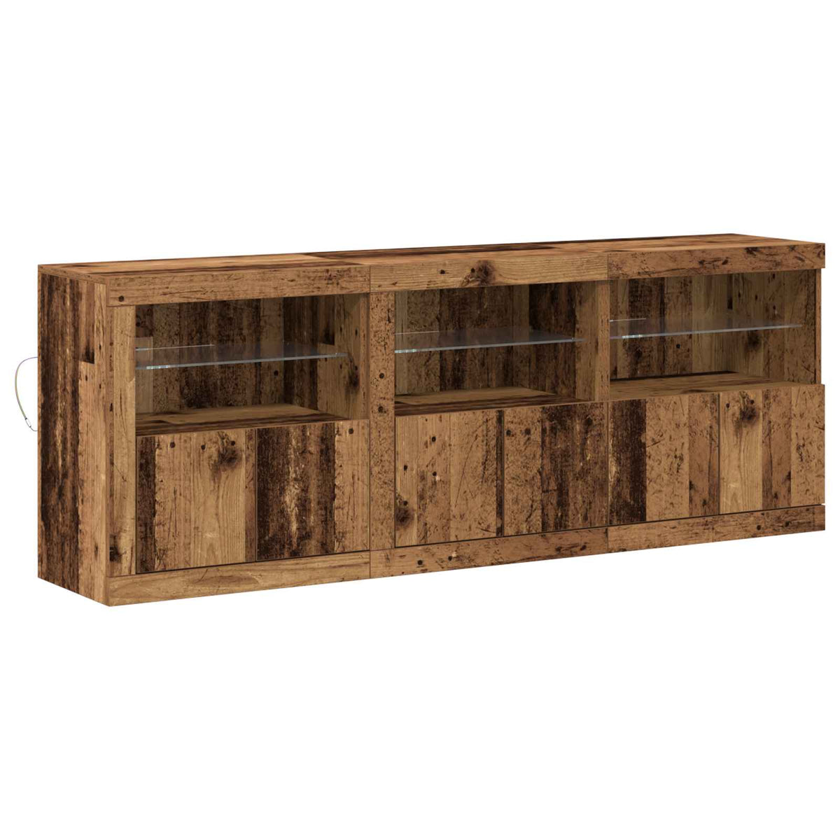 LED-Sideboard Altholz 181 x 37 x 67 cm Holzwerkstoff