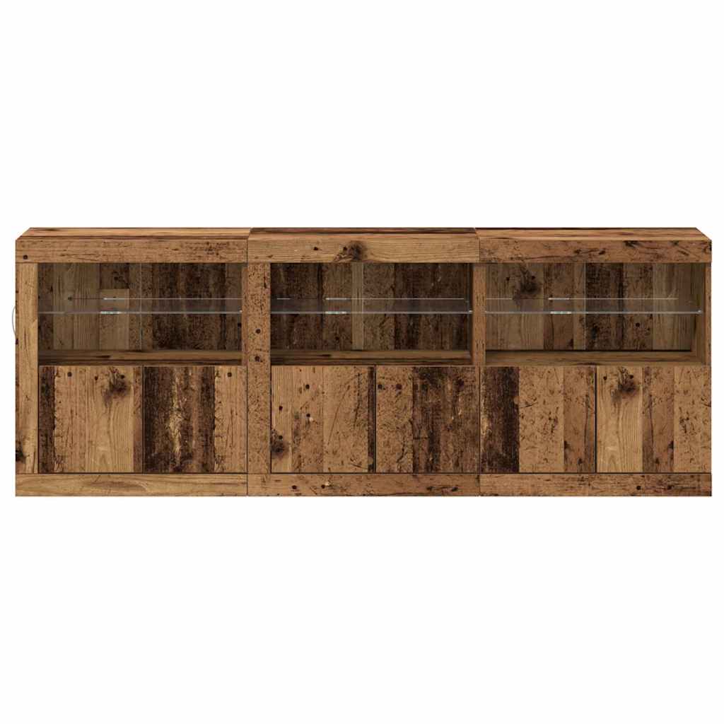 LED-Sideboard Altholz 181 x 37 x 67 cm Holzwerkstoff