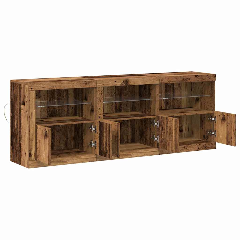 LED-Sideboard Altholz 181 x 37 x 67 cm Holzwerkstoff