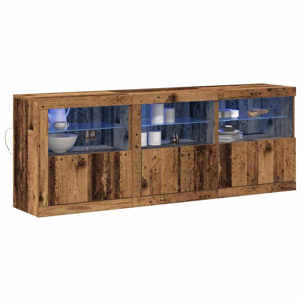 LED-Sideboard Altholz 181 x 37 x 67 cm Holzwerkstoff