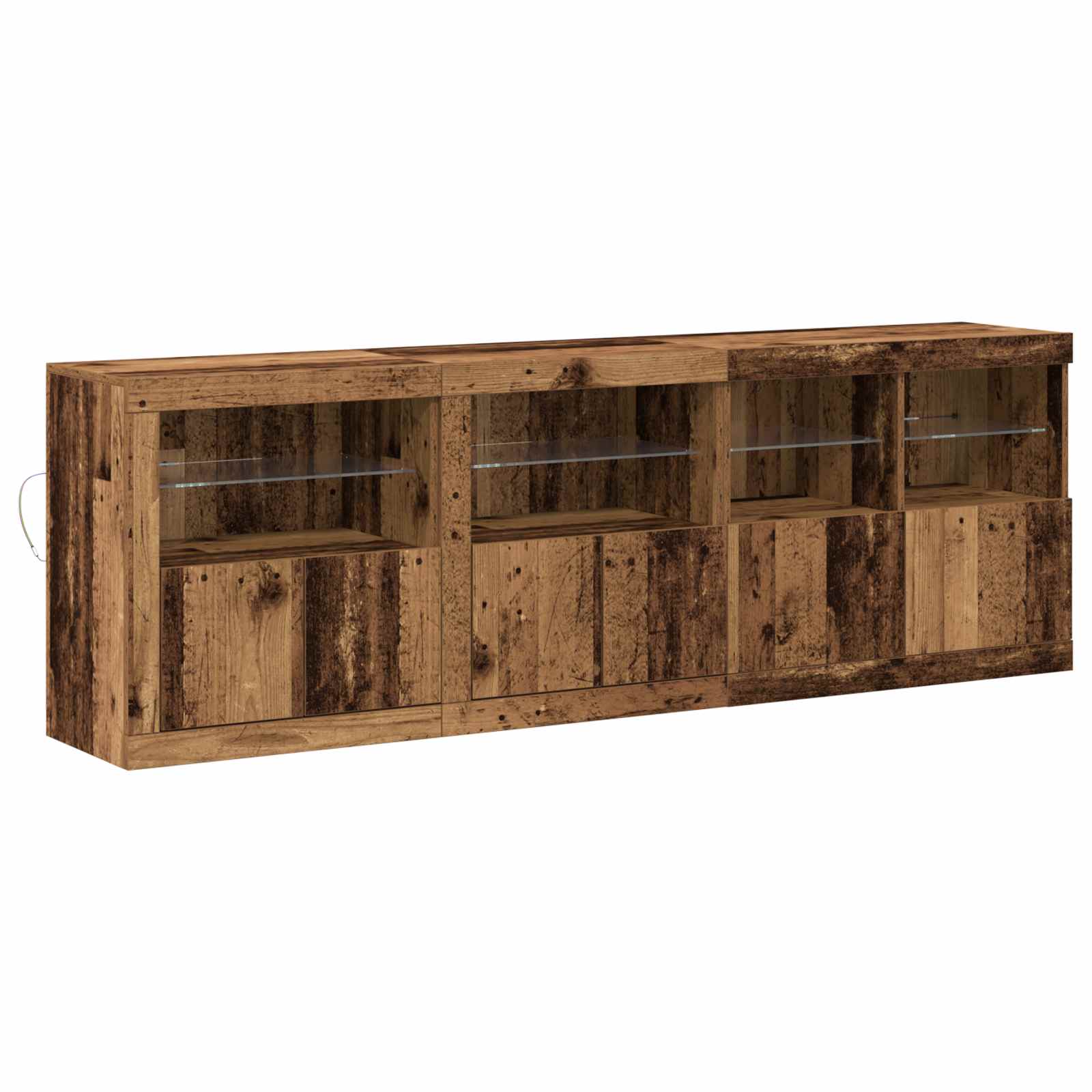 LED-Sideboard Altholz 202 x 37 x 67 cm Holzwerkstoff