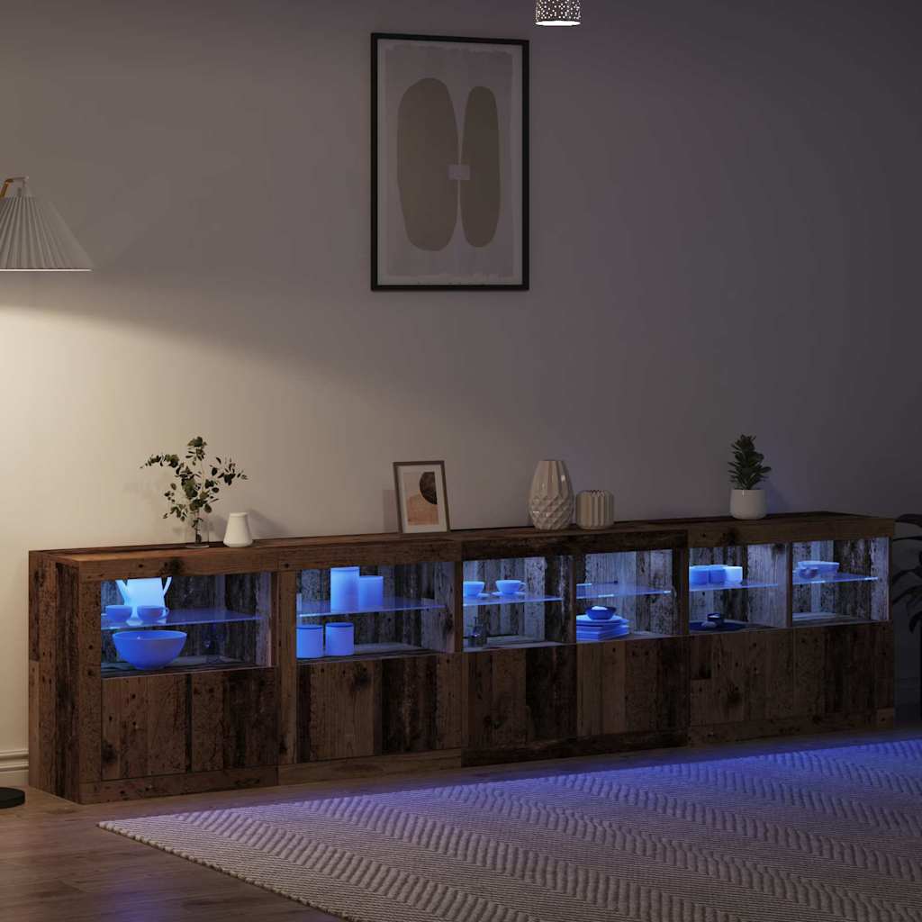 LED-Sideboard Altholz 283 x 37 x 67 cm Holzwerkstoff