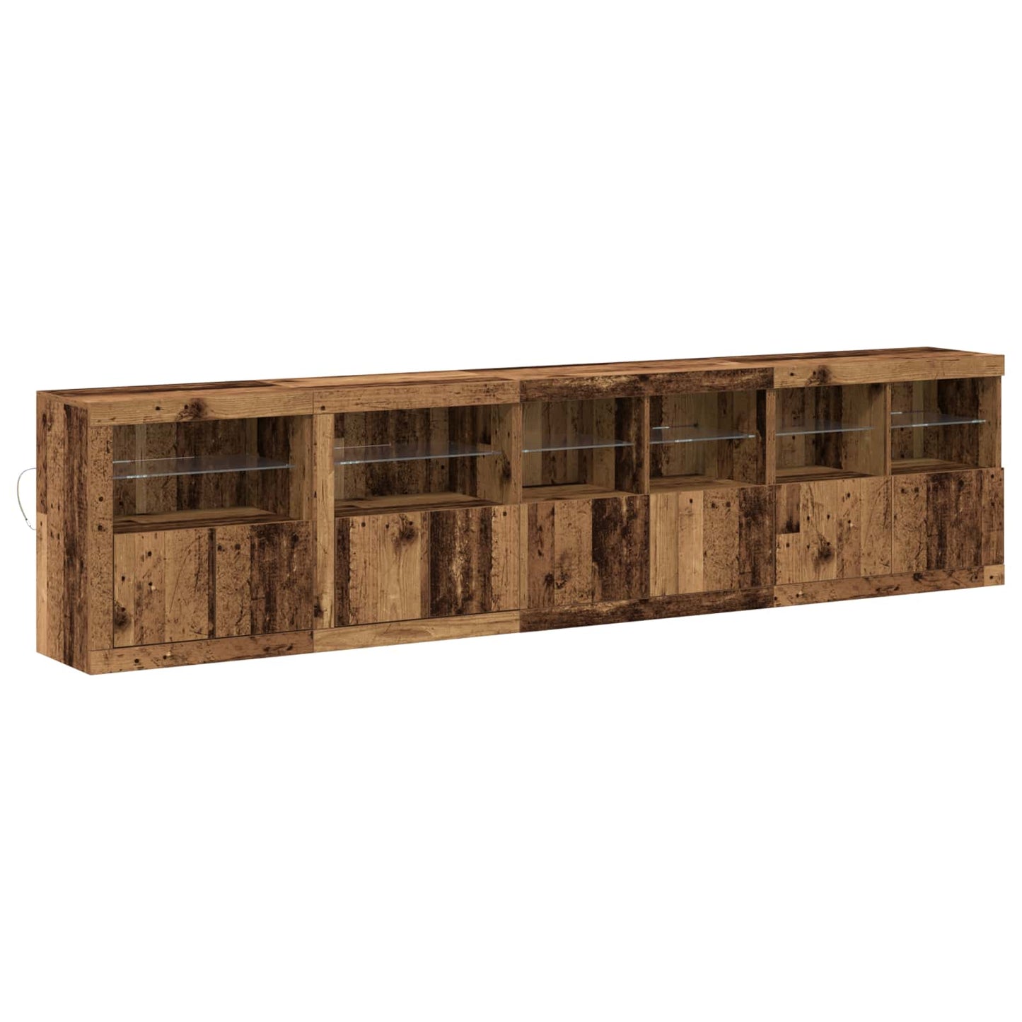 LED-Sideboard Altholz 283 x 37 x 67 cm Holzwerkstoff