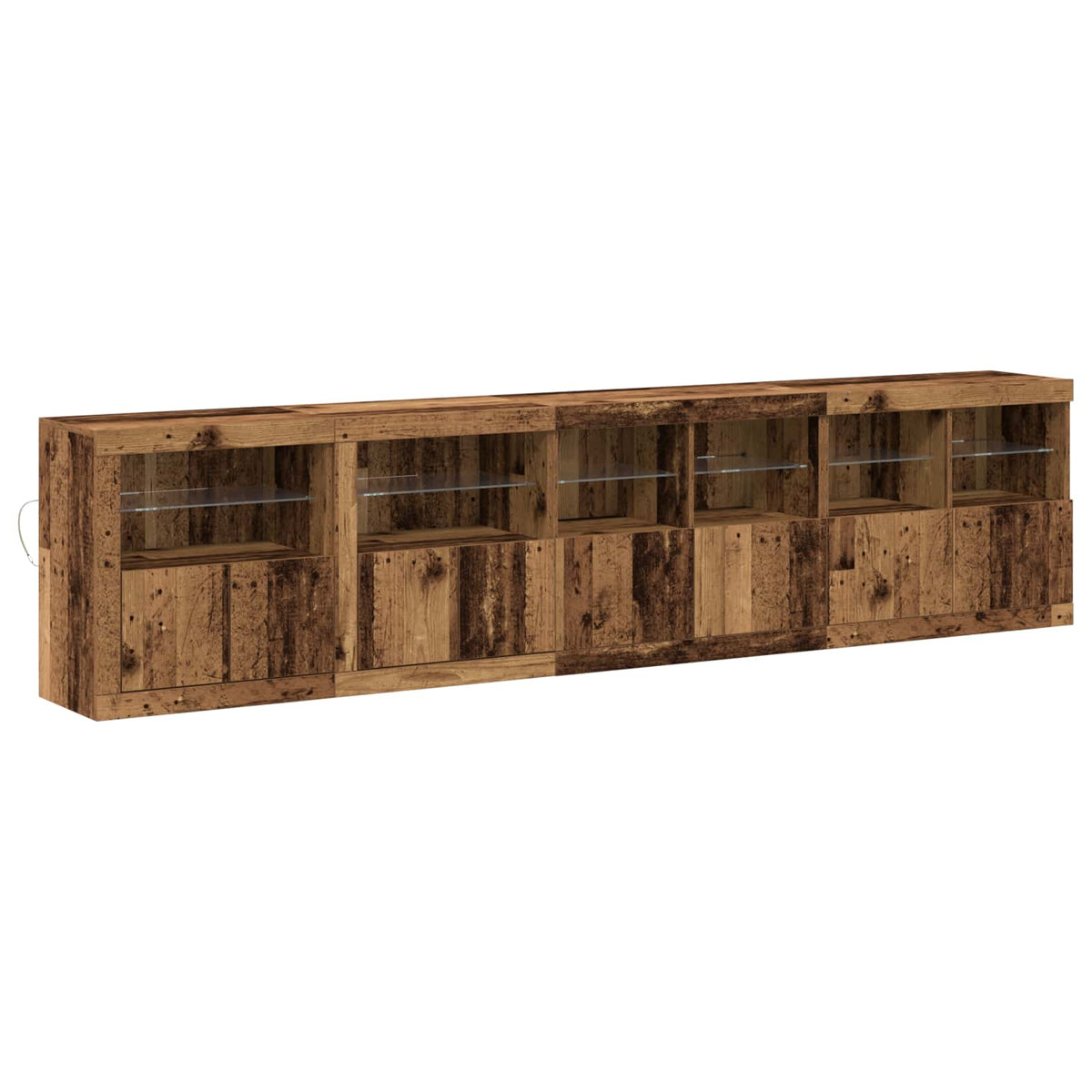 LED-Sideboard Altholz 283 x 37 x 67 cm Holzwerkstoff
