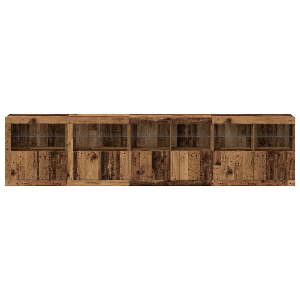 LED-Sideboard Altholz 283 x 37 x 67 cm Holzwerkstoff