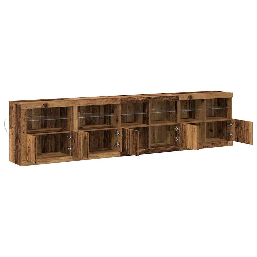 LED-Sideboard Altholz 283 x 37 x 67 cm Holzwerkstoff