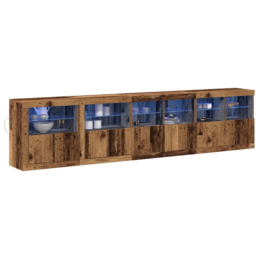 LED-Sideboard Altholz 283 x 37 x 67 cm Holzwerkstoff
