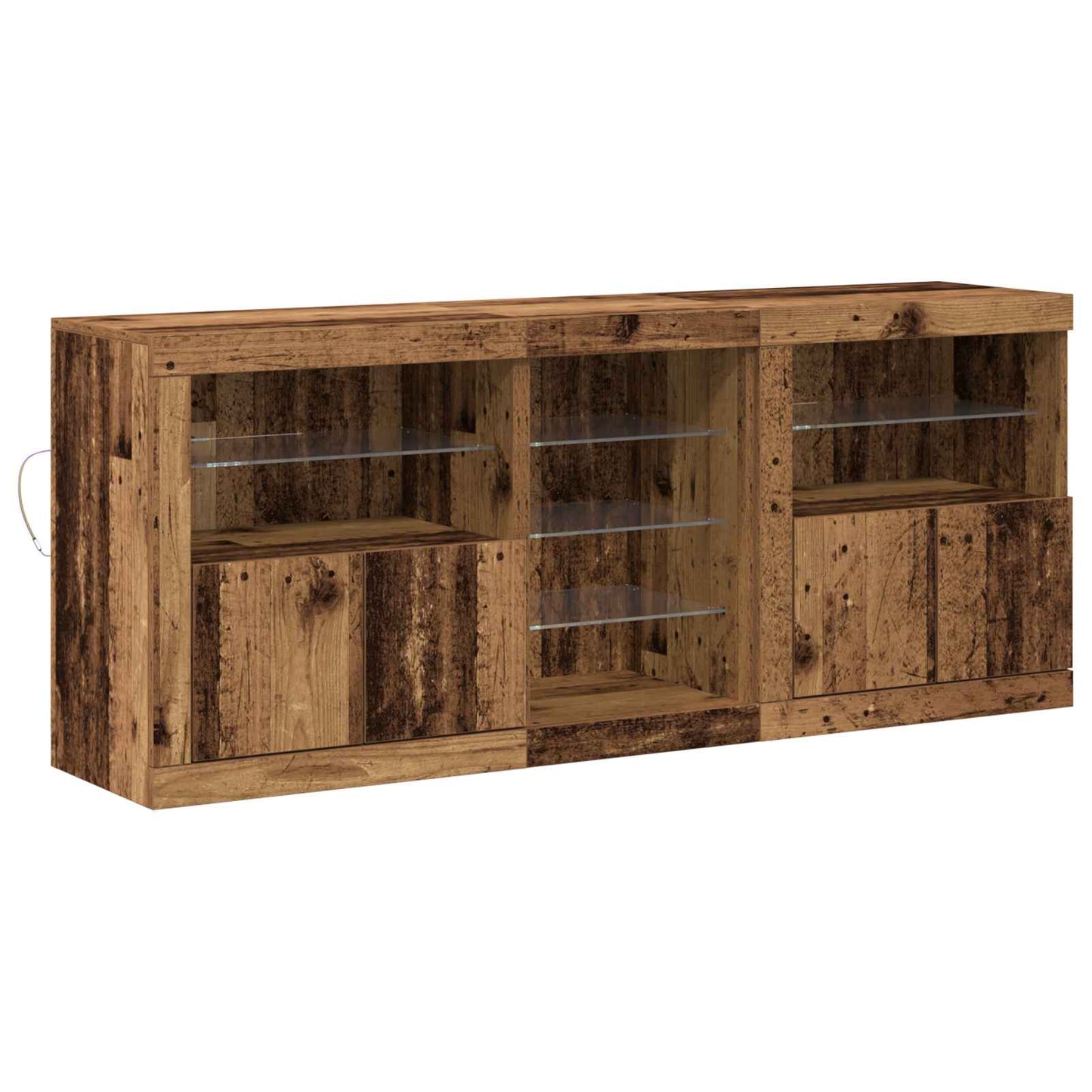 LED-Sideboard Altholz 162 x 37 x 67 cm Holzwerkstoff
