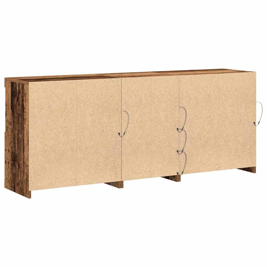 LED-Sideboard Altholz 162 x 37 x 67 cm Holzwerkstoff