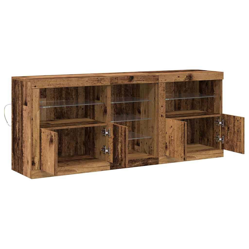 LED-Sideboard Altholz 162 x 37 x 67 cm Holzwerkstoff