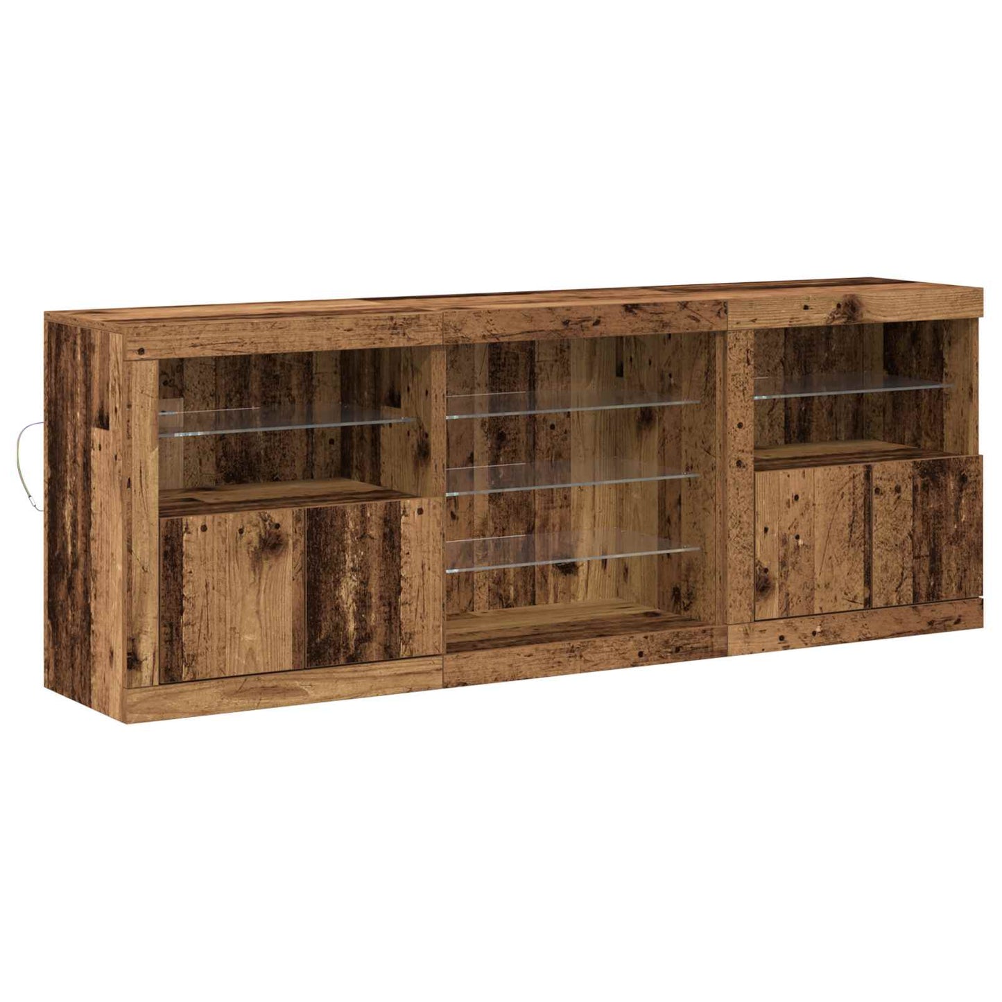 LED-Sideboard Altholz 181,5 x 37 x 67 cm Holzwerkstoff