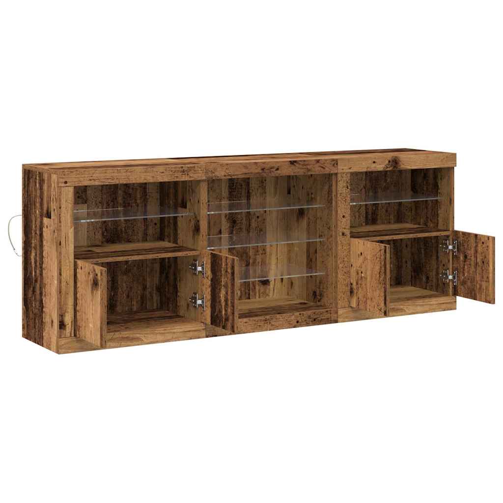 LED-Sideboard Altholz 181,5 x 37 x 67 cm Holzwerkstoff