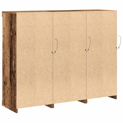 LED-Sideboard 3 stk. Altholz 123 x 37 x 100 cm Holzwerkstoff
