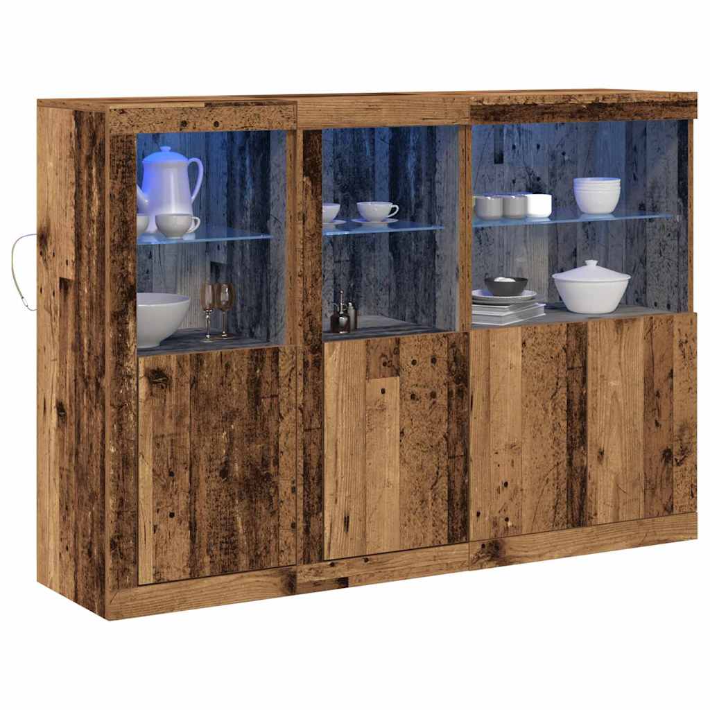 LED-Sideboard Altholz 142,5 x 37 x 100 cm Holzwerkstoff