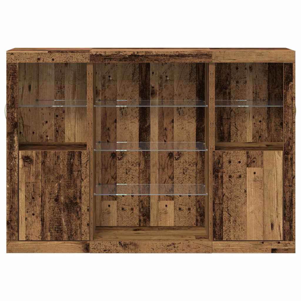 LED-Sideboard Altholz 142,5 x 37 x 100 cm Holzwerkstoff